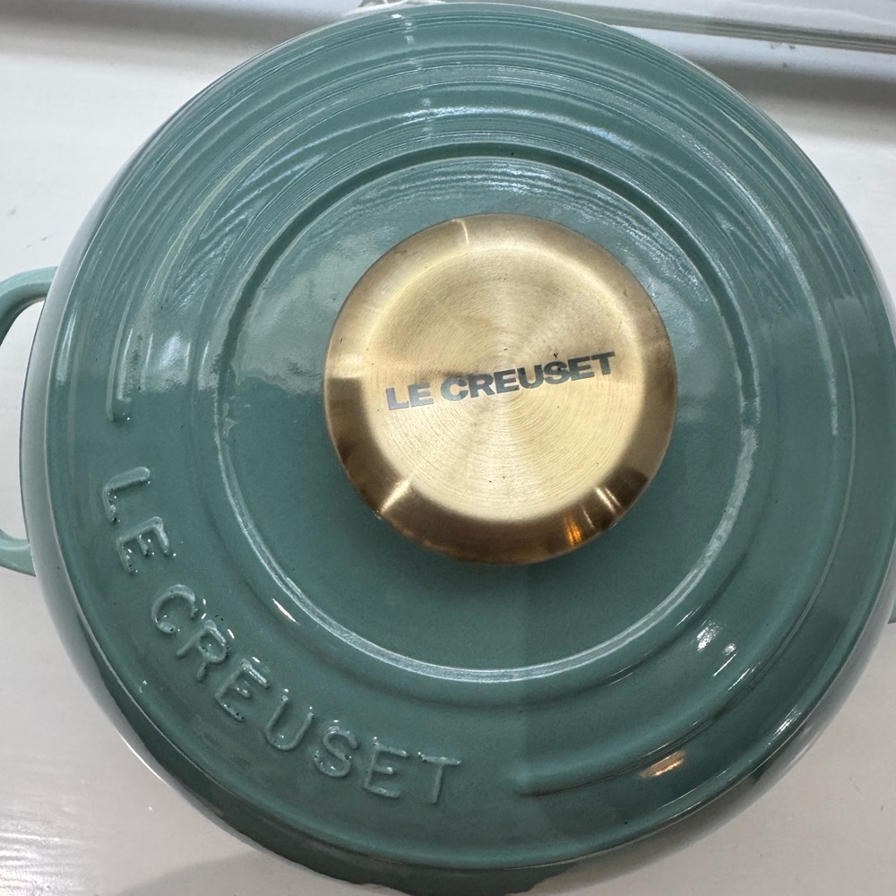 Le Creuset Aqua Sourdough Dutch Oven with Brass Knob